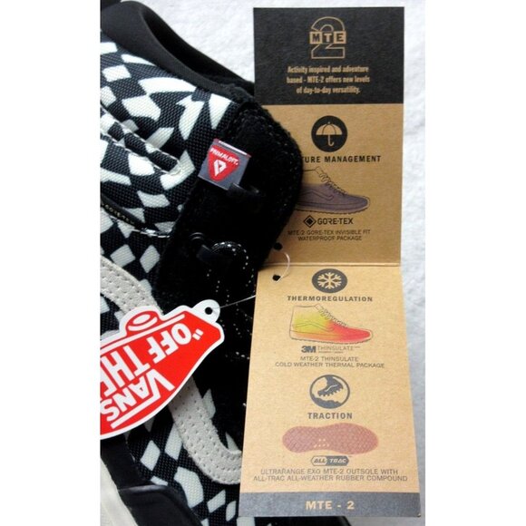 Vans Men's Ultrarange Exo MTE-2 Black Warped Checkerboard Gore-Tex Sizes NEW - Picture 6 of 6